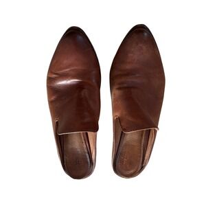 FRYE Women's Brown Leather Pointed Toe Mules Heels Size 7.5M